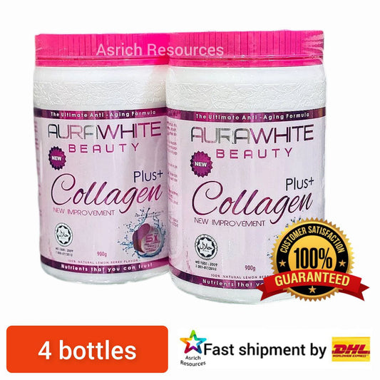 Aura White Beauty COLLAGEN PLUS Skin Whitening Anti Aging (4-10 Bottles) + GIFT + Ship DHL Express