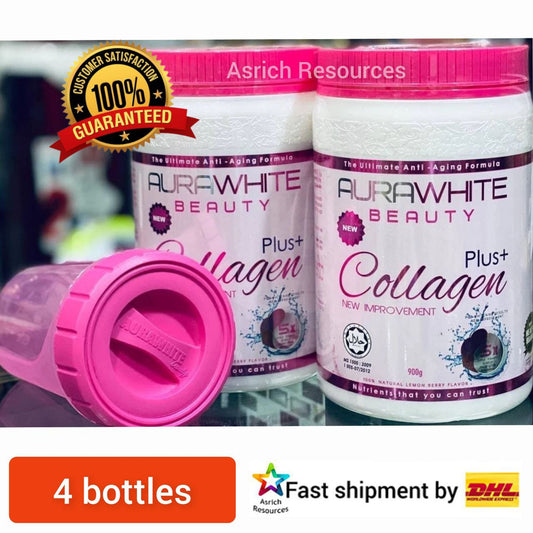 Aura White Beauty COLLAGEN PLUS Skin Whitening Anti Aging (4-10 Bottles) + GIFT + Ship DHL Express