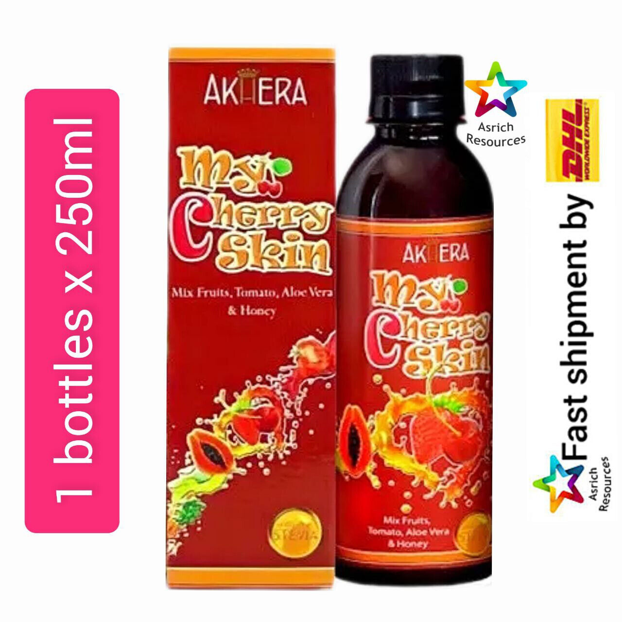 Whitening Glowing Flawless Aging Astaxanthin Collagen My Cherry Skin (4-10 Bottles) + FREE Gift + Ship DHL Express